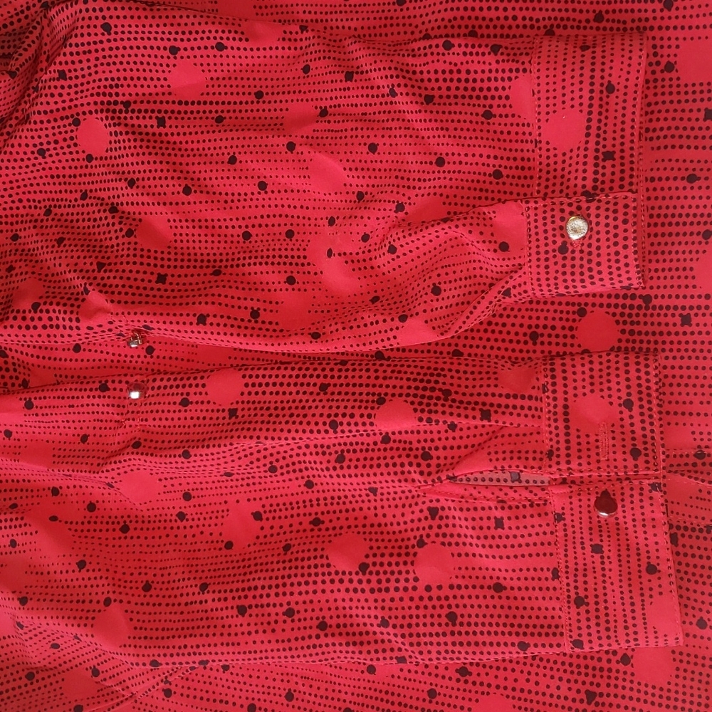 Notations Red Black Polka Dot Button Down Shirt XL - Picture 5 of 11